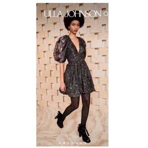 NWT ULLA JOHNSON Gwen Elbow Puff-sleeve Mini Dress Size 2